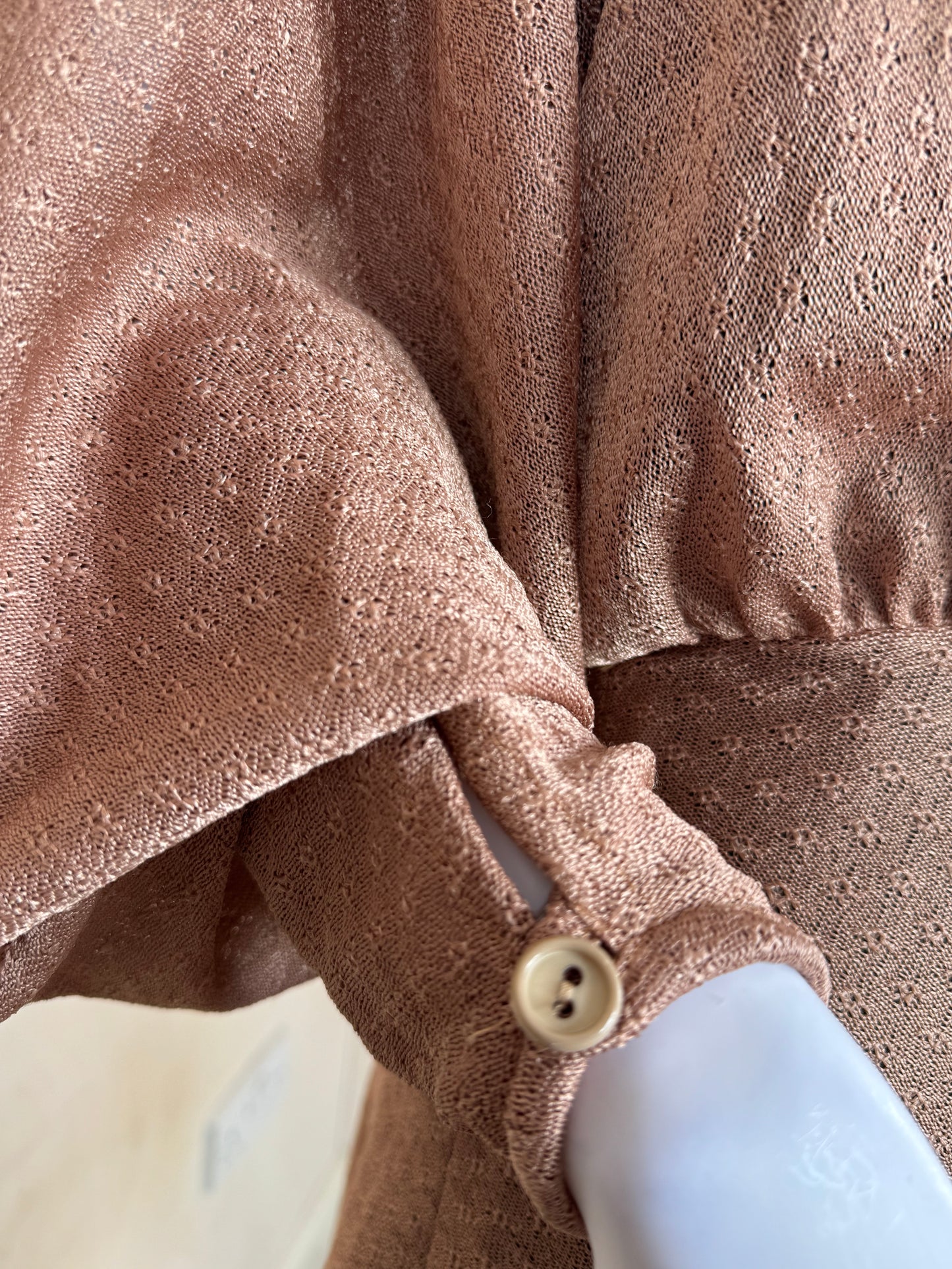 Women’s Vintage Dress Peekaboo Balloon Sleeve – Size 8 UK