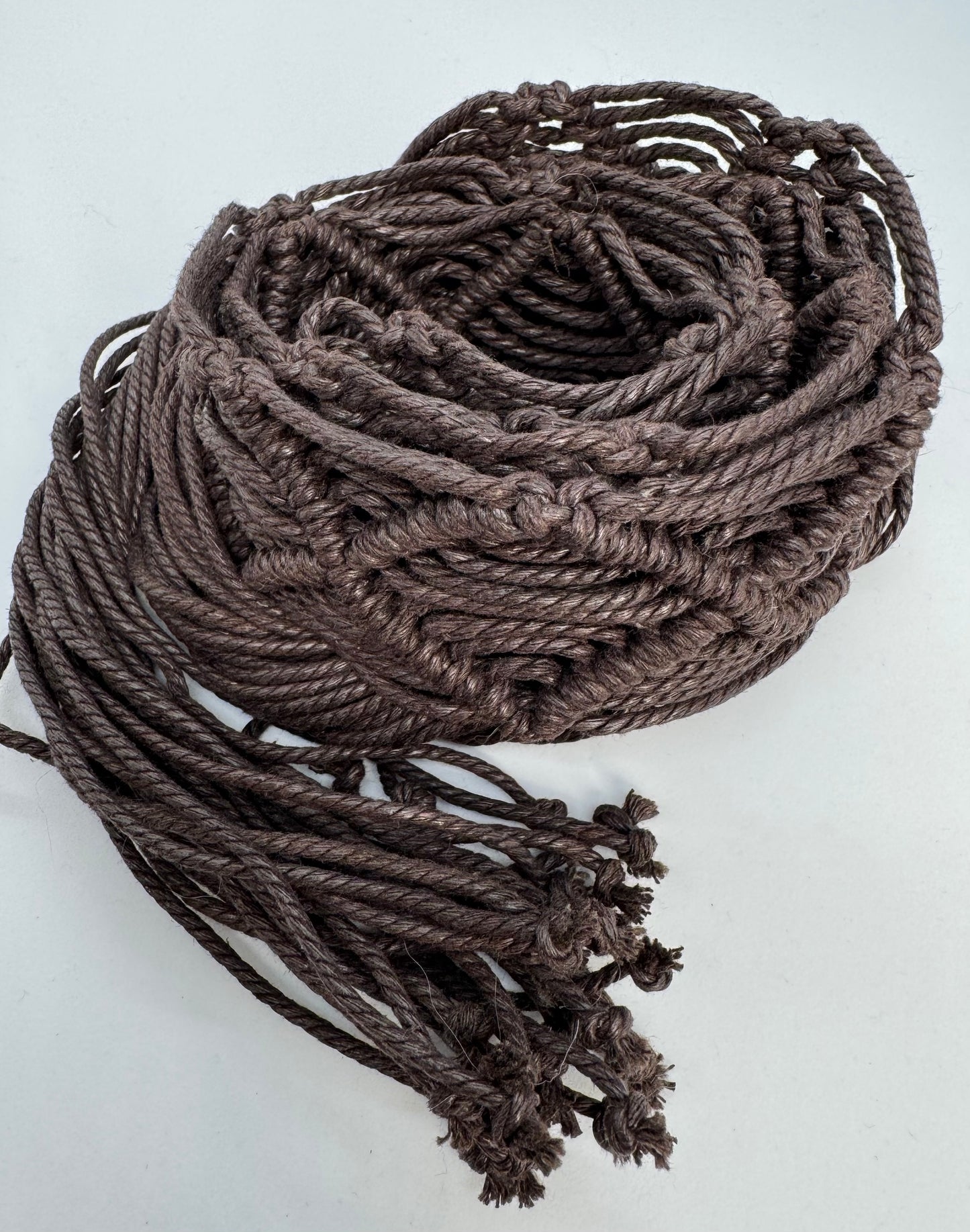Women’s Brown Beaded Macramé Tie Waist Belt – One Size Boho